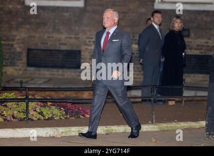 Londra, Regno Unito. 6 novembre 2024. Il primo ministro Keir Starmer incontra il re di Giordania, Abdullah II bin al-Hussein, a Downing Street. Crediti: Karl Black/Alamy Live News Foto Stock