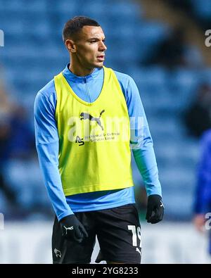 #19, Kayden Jackson della contea di Derby durante la partita del campionato Sky Bet tra Coventry City e Derby County alla Coventry Building Society Arena, Coventry, mercoledì 6 novembre 2024. (Foto: Stuart Leggett | mi News) crediti: MI News & Sport /Alamy Live News Foto Stock