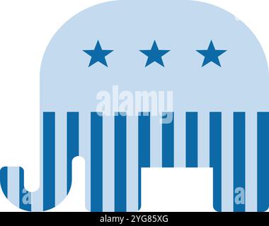 American Flag Elephant silhouette Vector Art Illustrazione Vettoriale
