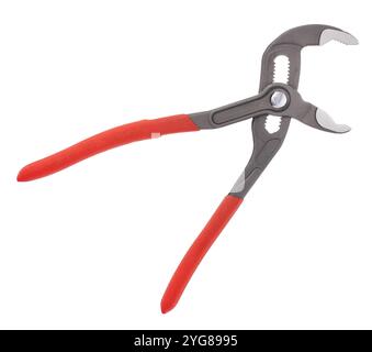 Pinza regolabile per idraulica con impugnature rosse Foto Stock