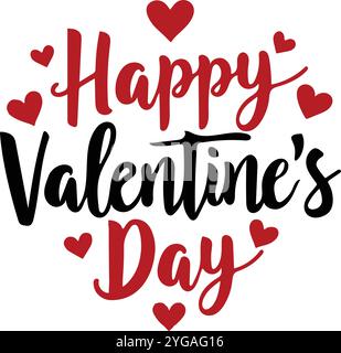 Illustrazione grafica vettoriale dell'evento di San Valentino su sfondo bianco Illustrazione Vettoriale