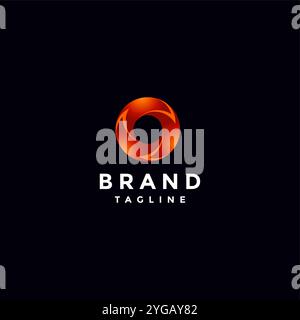 Design con tre logo Fox Tails rotanti. Three Fox Tails Spinning Creating Energy Logo Design. Illustrazione Vettoriale