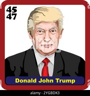 45° presidente degli Stati Uniti Donald John Trump Illustrazione Vettoriale