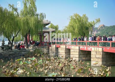 Pechino, Cina - 21 ottobre 2024: Sul terreno del Palazzo estivo Imperiale di Pechino, Cina. Foto Stock