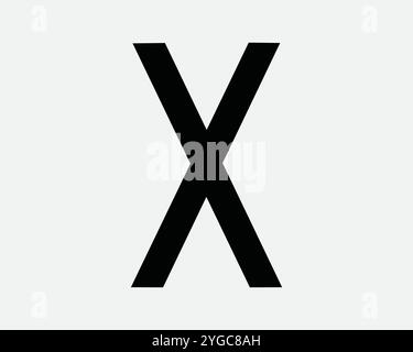 Cross X non può probihited divieto vietato non consentito negare negare volte negate moltiplicazione segno Annulla icona profilo SVG vettore bianco nero Illustrazione Vettoriale