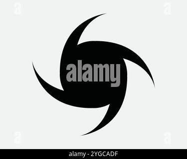 Twister Spin Spiral Tornado Vortex Spinning Explode Whirl Spinner Twist Swirl Rotate Rotate Circular Icon Sign SVG Shape Outline Black White Vector Illustrazione Vettoriale