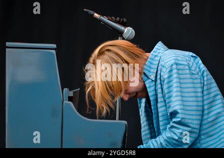 Tom Odell, V2013, Hylands Park, Chelmsford, Essex, Regno Unito - 18 agosto 2013 Foto Stock