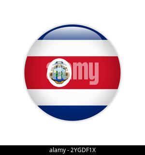 Bandiera Costa Rica sul pulsante Illustrazione Vettoriale