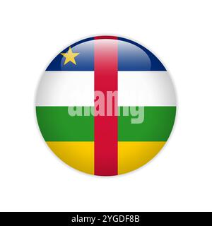 Bandiera della Repubblica Centrafricana sul pulsante Illustrazione Vettoriale