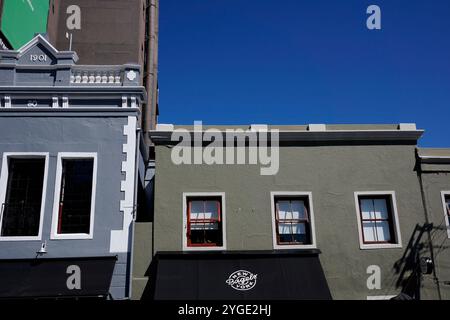 Edifici a Harrington Street, Zonnebloem, città del Capo, Sud Africa. Foto Stock