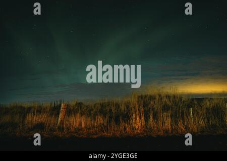 Aurora boreale durante l'inverno in Islanda Foto Stock