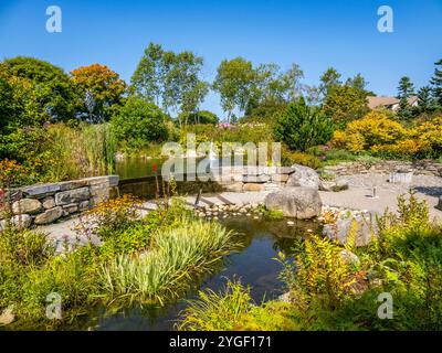 Immergiti nei giardini botanici Coastal Maine a Boothbay Harbor, Maine USA Foto Stock