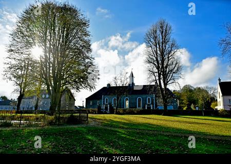 Gracehill, un insediamento moravo del XVIII secolo nei pressi di Ballymena, è il primo sito patrimonio dell'umanità dell'UNESCO dell'Irlanda del Nord. Foto Stock