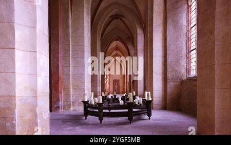 Kloster Eberbach, Rhein, Kloster, Filmkulisse, Weinkeller, Weinfass, Presse, Weinpresse, Traubenpresse, Filmkulisse für im Namen der Rose Foto Stock