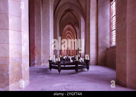 Kloster Eberbach, Rhein, Kloster, Filmkulisse, Weinkeller, Weinfass, Presse, Weinpresse, Traubenpresse, Filmkulisse für im Namen der Rose Foto Stock