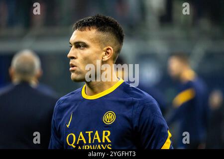 Lautaro Martinez FC Internazionale durante il campionato campioni di partita - Inter-Arsenal FC - Milano, Italia - 6 novembre 2024 Foto Stock