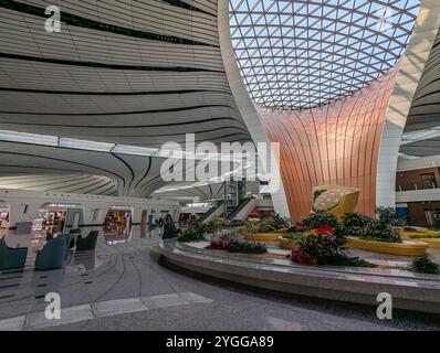 Pechino, Cina. 7 novembre 2024. Dato che British Airways e altre compagnie fermano i voli per la Cina, l'aeroporto di Pechino ha pochissimi clienti e circa una dozzina di partenze credito: Thomas Faull/Alamy Live News Foto Stock