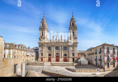 Cattedrale romanica di Santa Maria a Lugo, Galizia, Spagna Foto Stock