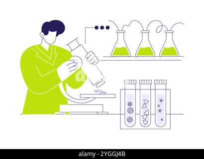 Condurre ricerche nell'illustrazione vettoriale astratta del concetto di laboratorio marino. Illustrazione Vettoriale