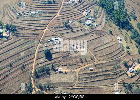 Scena aerea rurale, Swaziland Foto Stock