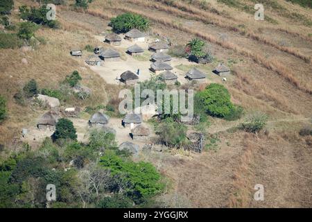 Scena aerea rurale, Swaziland Foto Stock