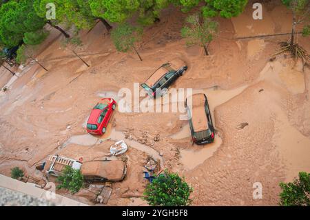 Catarroja Valencia Spagna - settembre 29 - 2024. Inondazioni d'acqua a Valencia in Spagna. Foto Stock