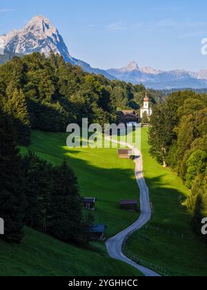 Fine estate vicino a Wamberg (Garmisch-Partenkirchen) Foto Stock