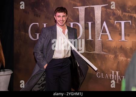 Dublino, Irlanda – 7 novembre 2024. Paul Mescal posa alla prima irlandese di Gladiator II. Foto: Liam Murphy / Alamy credito: Liam Murphy / Alamy Live News Foto Stock