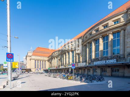 Lipsia, stazione ferroviaria Hauptbahnhof di Lipsia in Sassonia, Germania Foto Stock