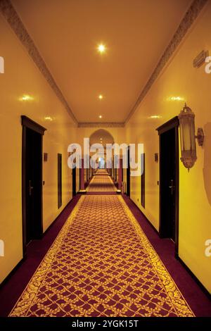 Marrakech, hotel, corridoio, corridoio, corridoio, moquette, città, Maghreb, Marocco Foto Stock