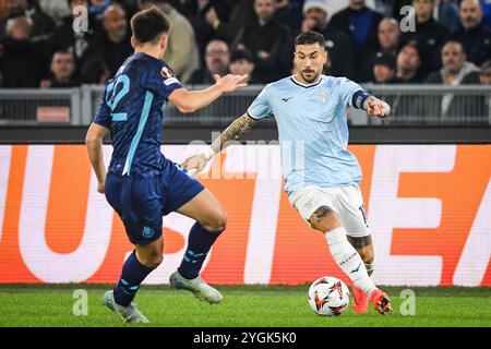 Roma, Italie. 7 novembre 2024. Mattia ZACCAGNI della Lazio Roma durante la partita di calcio UEFA Europa League, League fase MD4 tra SS Lazio e FC Porto il 7 novembre 2024 allo Stadio Olimpico di Roma, Italia - foto Matthieu Mirville (M Insabato)/DPPI Credit: DPPI Media/Alamy Live News Foto Stock