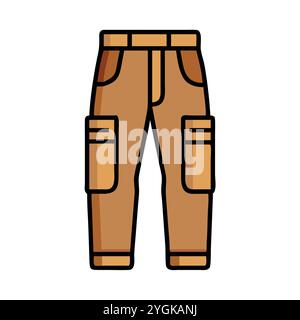 semplice illustrazione vettoriale di un pantalone cargo , in uno stile semplice e pulito, per grafica business e fashion. illustrazione abiti piatti. Illustrazione Vettoriale