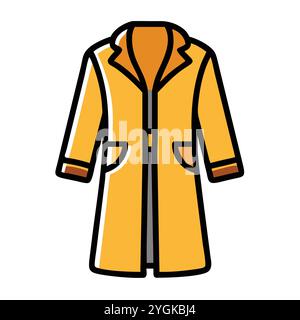 semplice illustrazione vettoriale di un cappotto di polvere , in uno stile semplice e pulito, per grafica business e fashion. illustrazione abiti piatti. Illustrazione Vettoriale