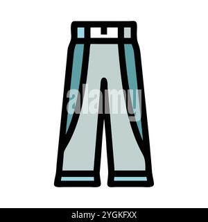 semplice illustrazione vettoriale di un pantalone palazzo , in uno stile semplice e pulito, per grafica business e fashion. illustrazione abiti piatti. Illustrazione Vettoriale