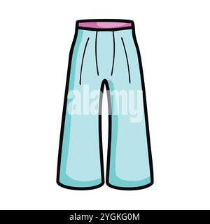 semplice illustrazione vettoriale di un pantalone palazzo , in uno stile semplice e pulito, per grafica business e fashion. illustrazione abiti piatti. Illustrazione Vettoriale
