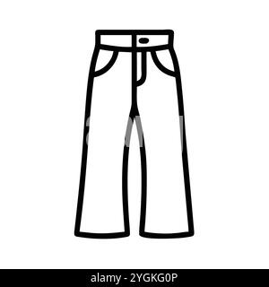 semplice illustrazione vettoriale di un pantalone palazzo , in uno stile semplice e pulito, per grafica business e fashion. illustrazione abiti piatti. Illustrazione Vettoriale