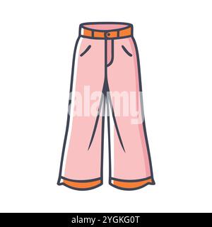 semplice illustrazione vettoriale di un pantalone palazzo , in uno stile semplice e pulito, per grafica business e fashion. illustrazione abiti piatti. Illustrazione Vettoriale