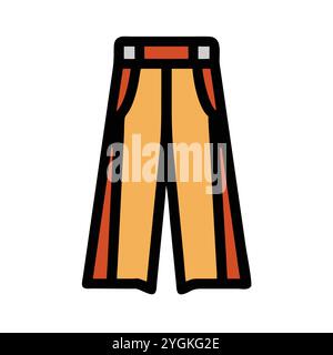 semplice illustrazione vettoriale di un pantalone palazzo , in uno stile semplice e pulito, per grafica business e fashion. illustrazione abiti piatti. Illustrazione Vettoriale