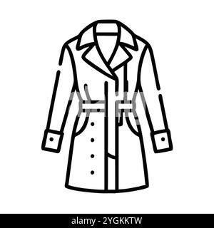 semplice illustrazione vettoriale di un trench coat , in uno stile semplice e pulito, per grafica business e fashion. illustrazione abiti piatti. Illustrazione Vettoriale