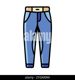 semplice illustrazione vettoriale di un pantalone , in uno stile semplice e pulito, per grafica business e fashion. illustrazione abiti piatti. Illustrazione Vettoriale
