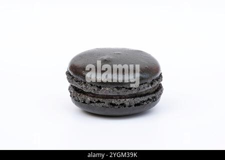 Primo piano del biscotto nero al macaroon al sesamo Foto Stock