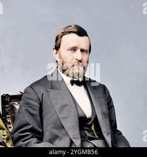 Il presidente Ulysses S. Grant. Circa 1868-72. Foto di Mathew Brady Studio. Foto Stock