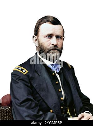 Ritratto del generale Ulysses S. Grant. Circa 1860-65. Creato da Mathew Brady. Foto Stock