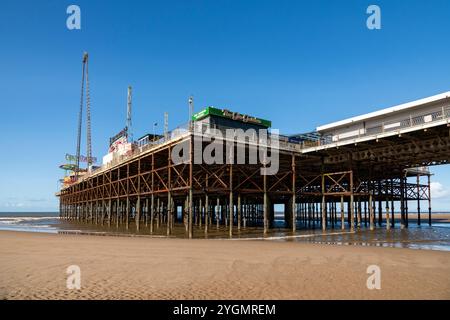 Primo piano di Central Pier, Blackpool, Lancashire, Inghilterra. Foto Stock