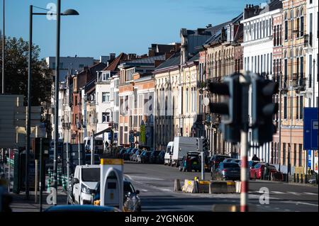 Square Jules de Trooz, uno dei principali incroci stradali di Laeken, regione di Bruxelles-capitale, Belgio, 26 ottobre 2024 Foto Stock