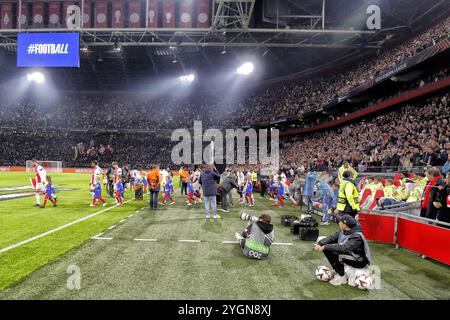 Amsterdam, Paesi Bassi. 7 novembre 2024. AMSTERDAM, 07-11-2024, JohanCruyff Arena, stagione 2024/2025, partita UEFA Europa League tra Ajax e Maccabi Tel Aviv FC 5-0 Panoramica dello stadio credito: Tiri pro/Alamy Live News Foto Stock