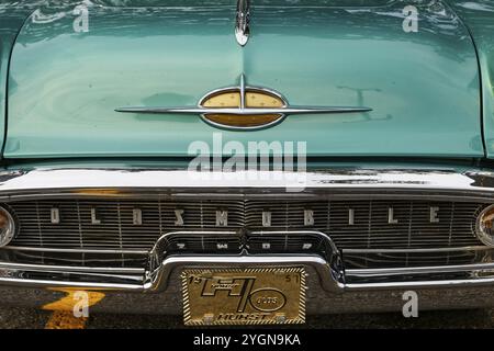 Automobile, mostra di automobili, auto d'epoca personalizzate, provincia del Quebec, Canada, Nord America Foto Stock
