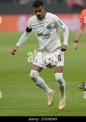 Francoforte, Germania. 7 novembre 2024. Ansgar. Knauff fotografiert beim Fußball Euro League Spiel Eintracht Frankfurt gegen Slavia Prag am 7.11.2024 a Francoforte. Credito: dpa/Alamy Live News Foto Stock