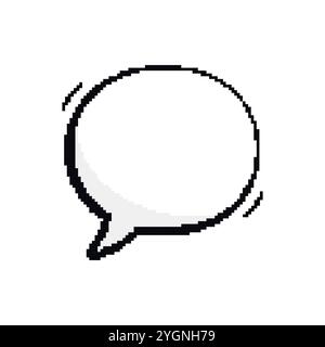 Finestra di dialogo vuota del messaggio a bolla vocale pixel per testo. Icona della finestra di dialogo SMS. Dialogo vuoto pixelato. Stile retro a 8 bit. Speech Bubble Cloud Illustrazione Vettoriale