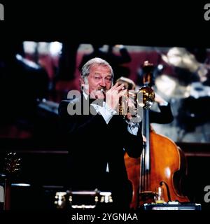 Fatty Live, ORF2, Österreich 1979, Konzert-Aufzeichnung: Oscar Klein, Österreichischer Jazzmusiker des Oldtime & Mainstream Jazz, Trompeter, Spielt bei Fatty Live, beim Konzert des österreichischen Jazzmusikers Fatty Georg. Foto Stock